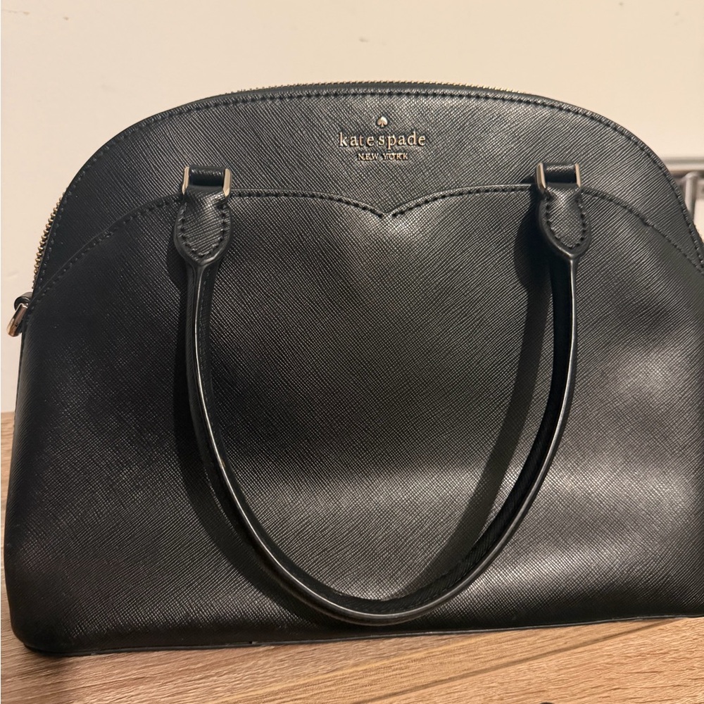 kate spade Black Leather Dome Satchel with Detachable Strap - Picture 4 of 8